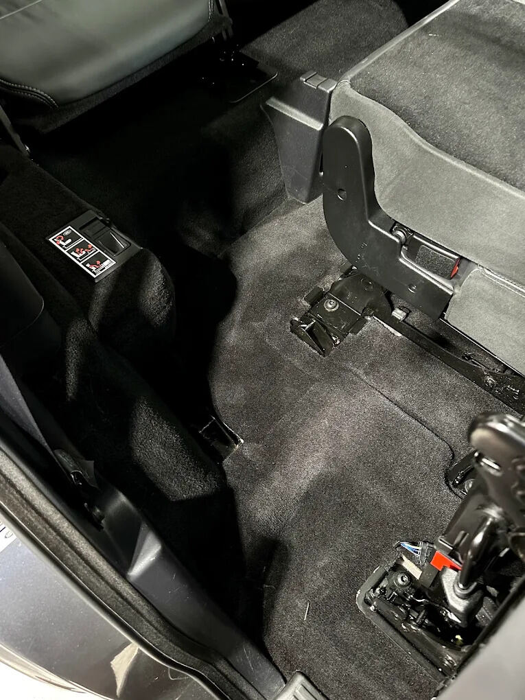 Fully vacuumed and detailed rear cabin floor