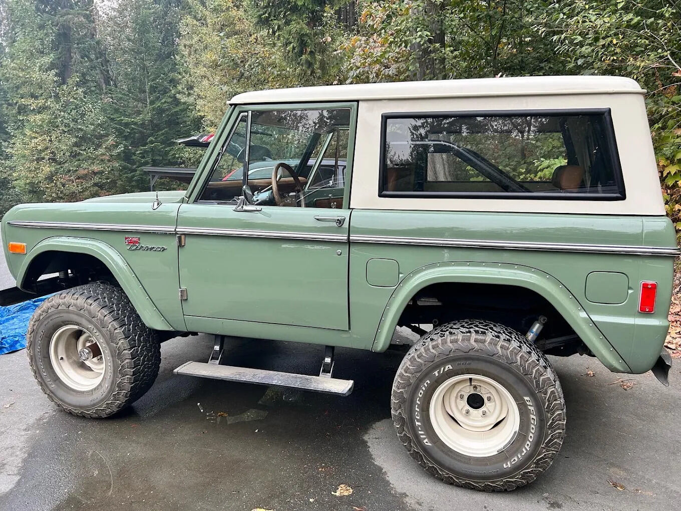 Classic green Ford Bronco after full exterior detail